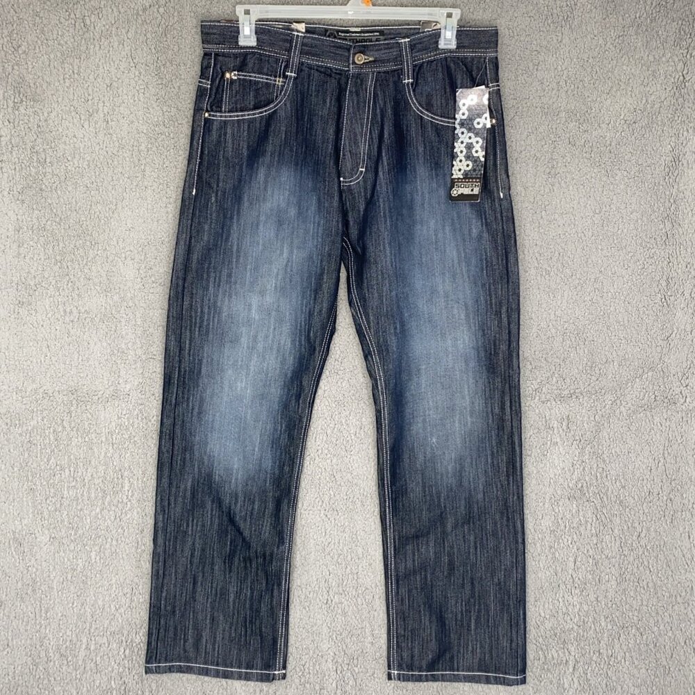 VTG Y2K SOUTHPOLE Men’s‎  36X32 Dark Sand  Blue NWT 4180 Jeans
